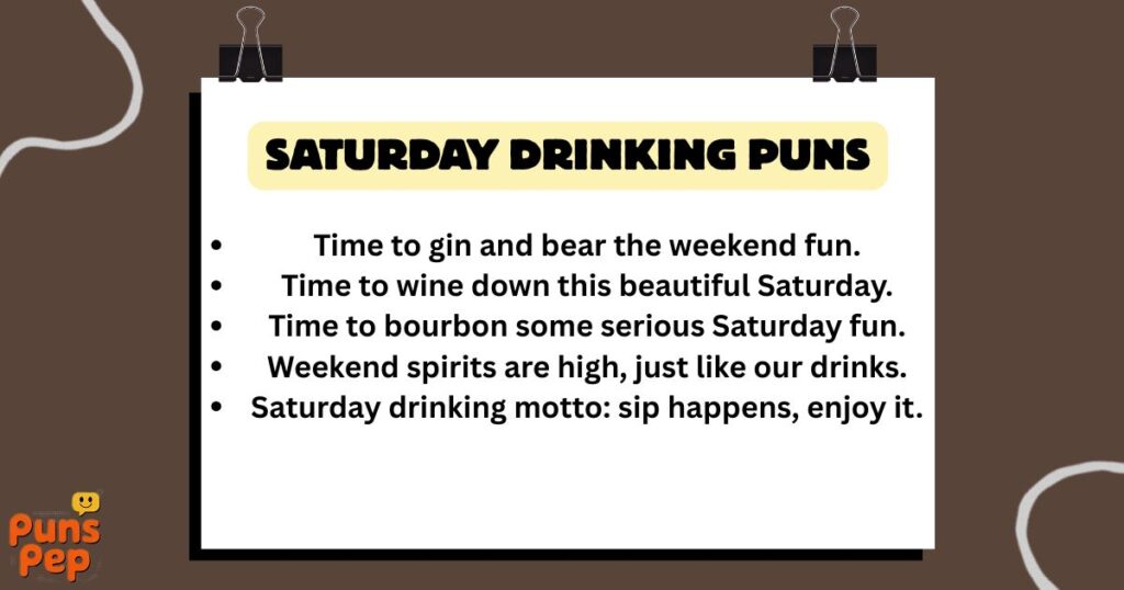 Saturday Drinking Puns