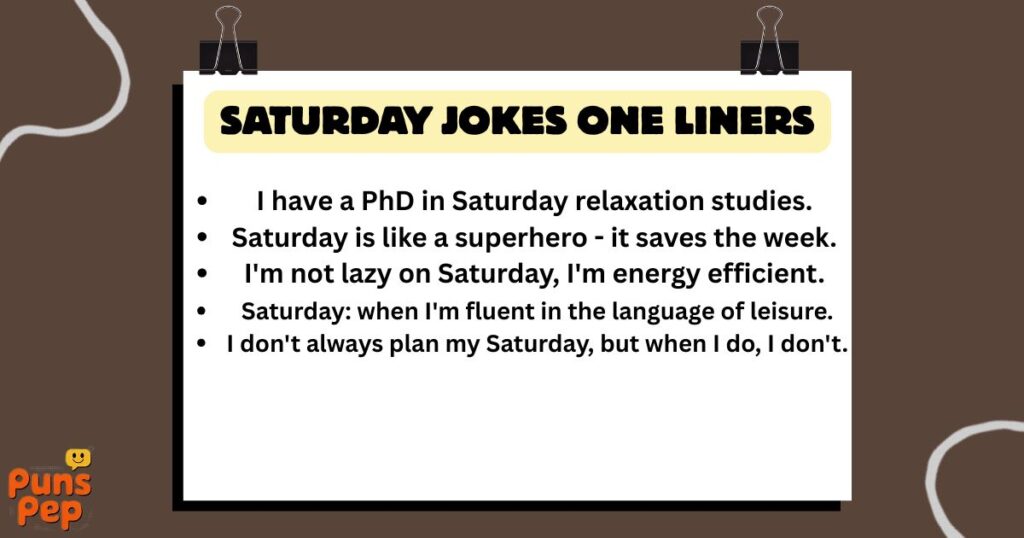 Saturday Jokes One Liners