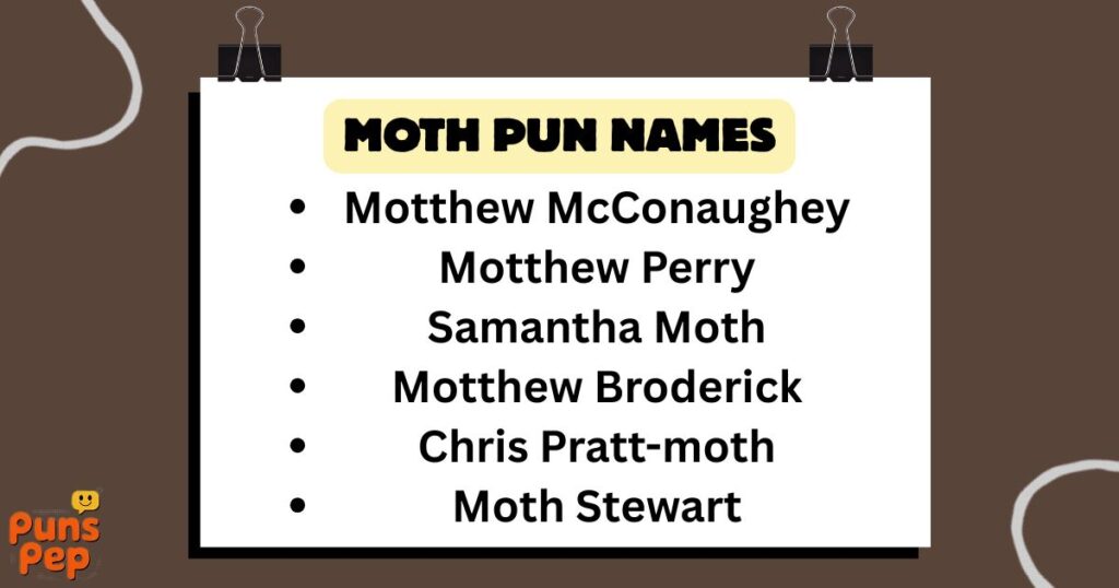Moth Pun Names