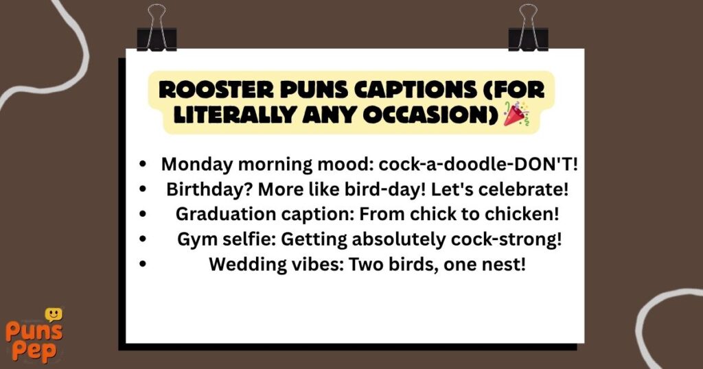 Rooster Puns Captions