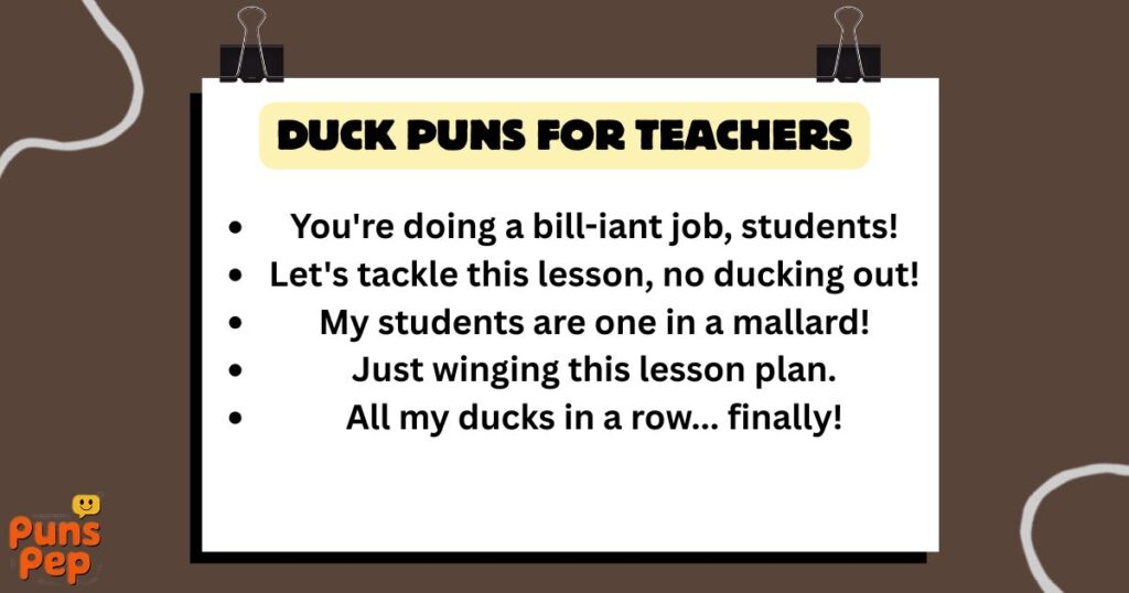 Duck Puns for Teachers